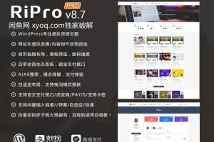 ripro8.7免扩展破解版，含多个子主题包
