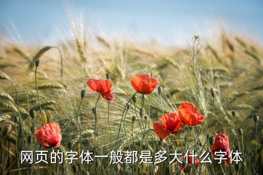 网页字体通常为什么