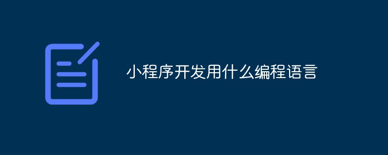 微信小程序 开发语言