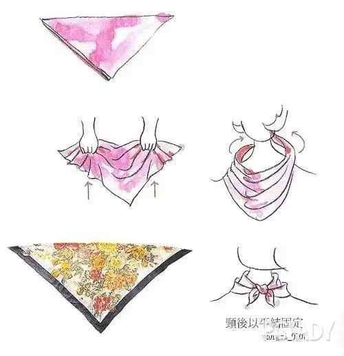正方形丝巾的系法图解
