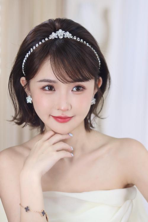 短发新娘礼服造型