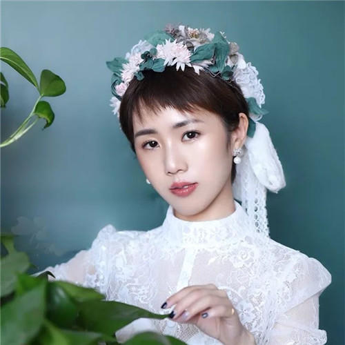 短发新娘礼服造型