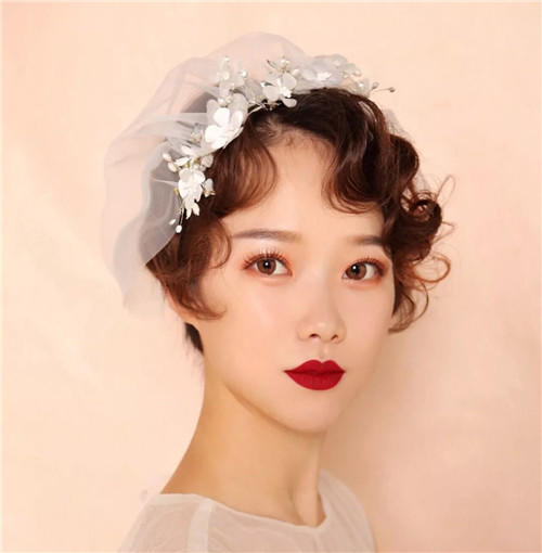 短发新娘礼服造型