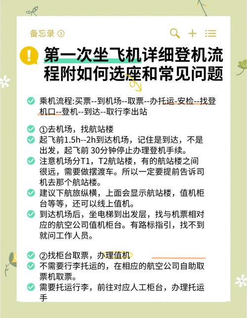 第一次坐飞机流程
