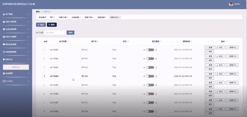 java电影网站系统毕业设计