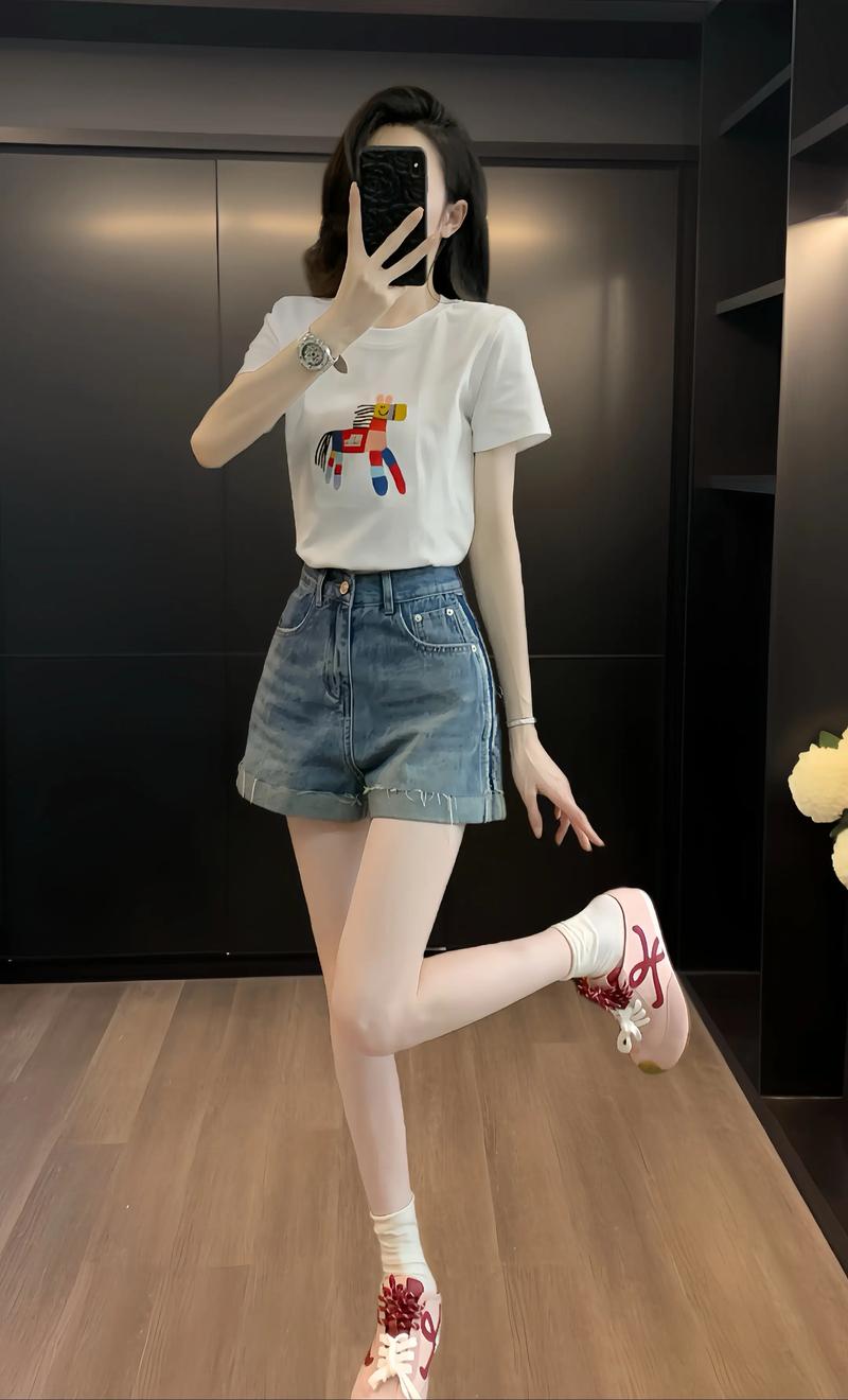 高腰短裤搭配什么上衣韩系