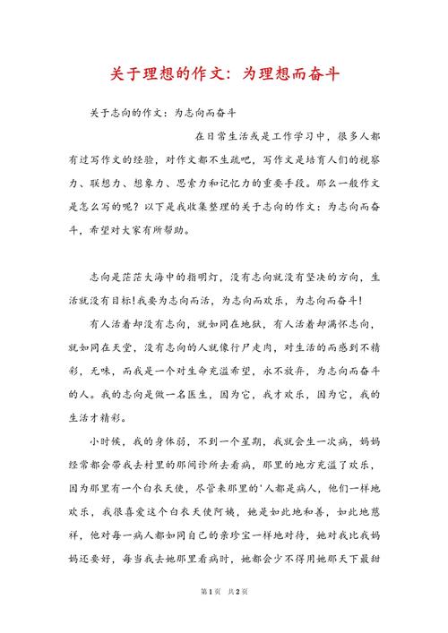理想与奋斗作文300字_1.docx