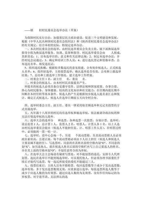 湖南省村民委员会选举办法