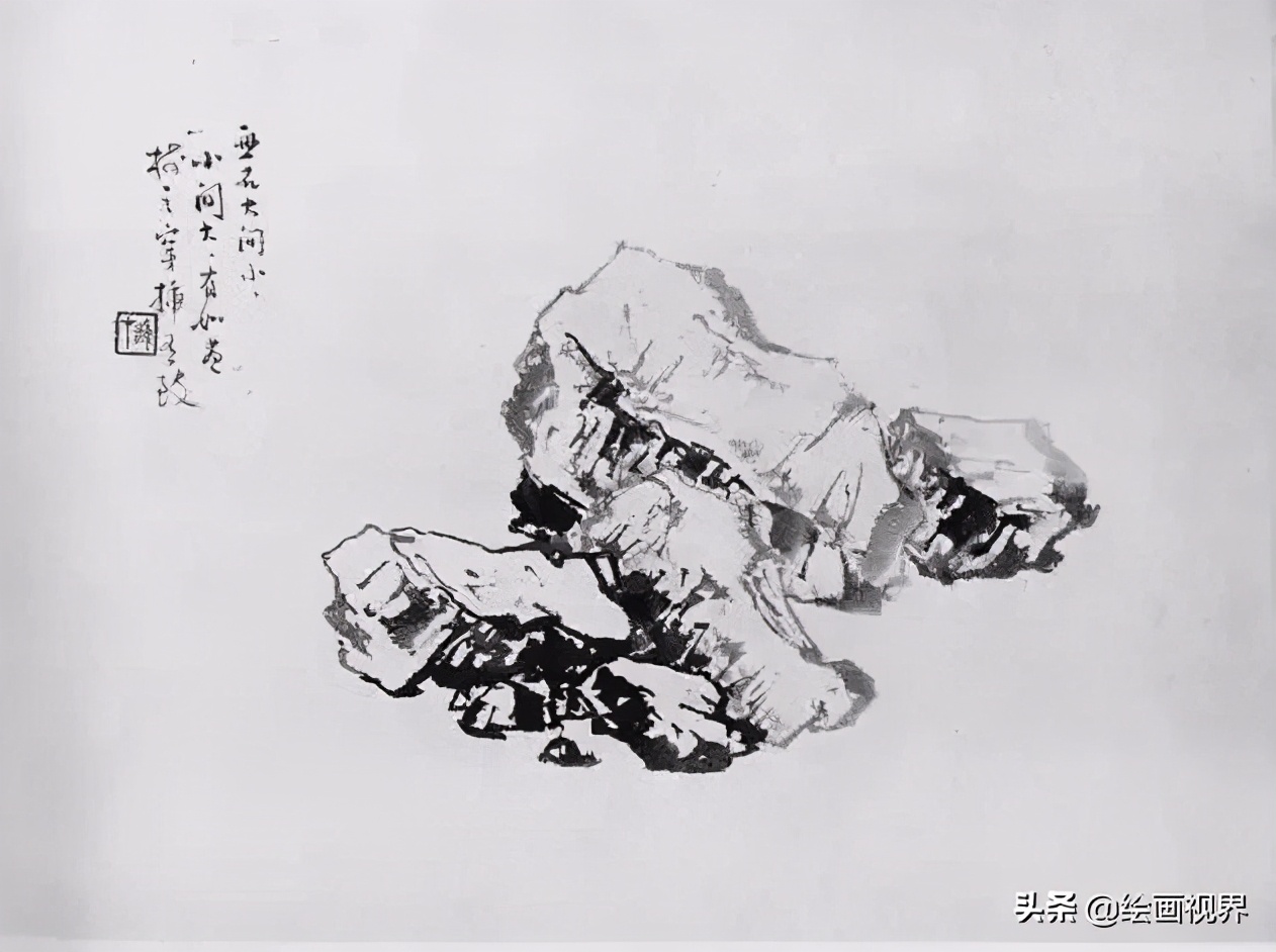 国画石头画法