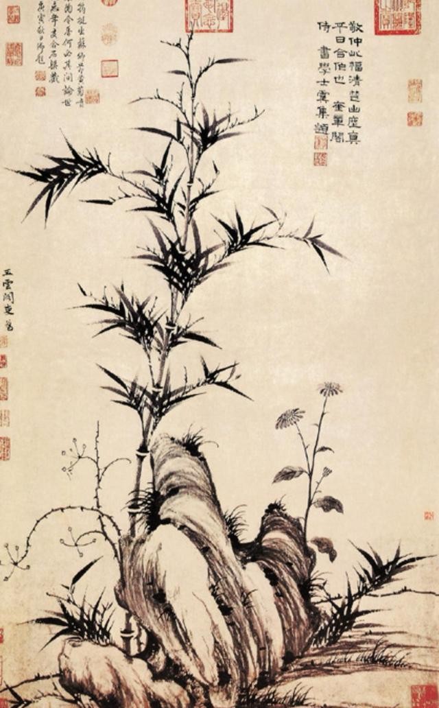 国画石头画法
