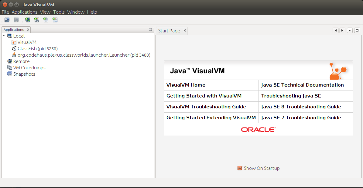 the UI for JVM monitoring