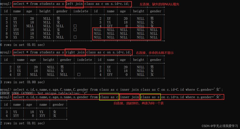 sql条件查询