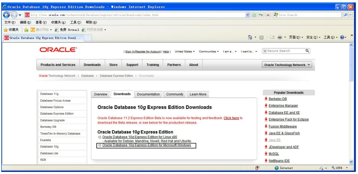 oracle 10g windows 下载