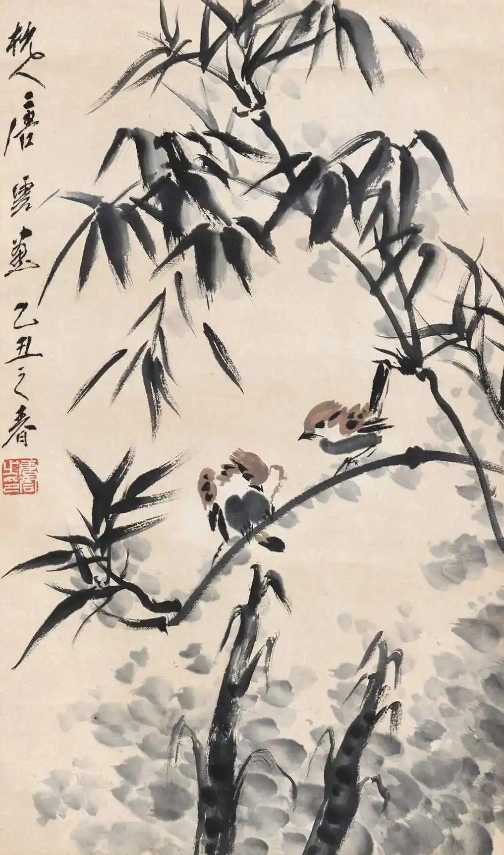 写意动感麻雀画法