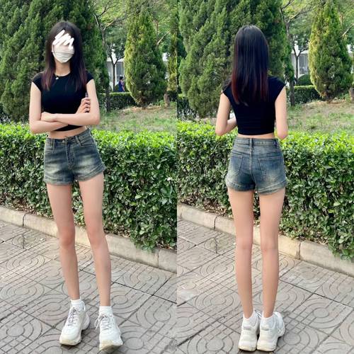 牛仔短裤搭配,女士牛仔短裤