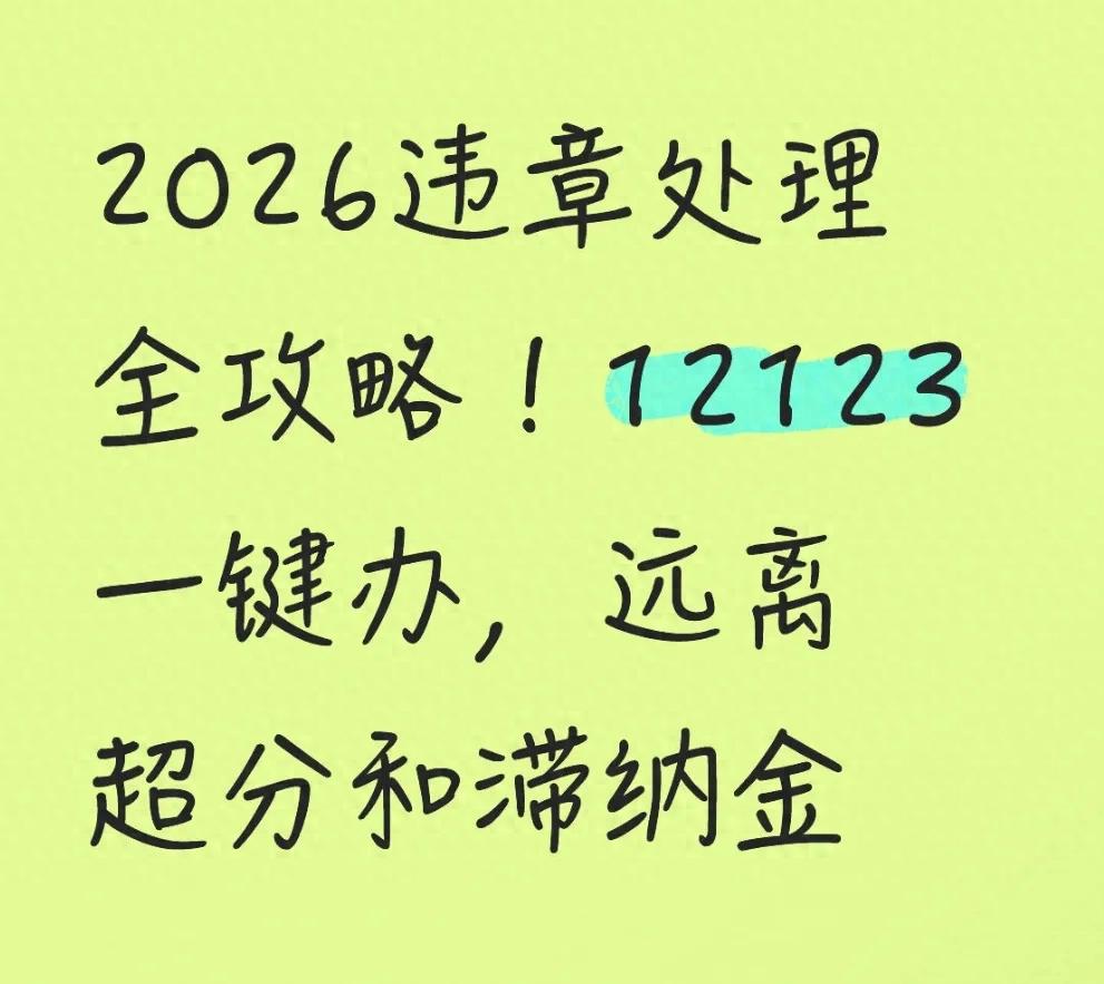 2026违章处理全攻略！12123一键办，远离超分和滞纳金