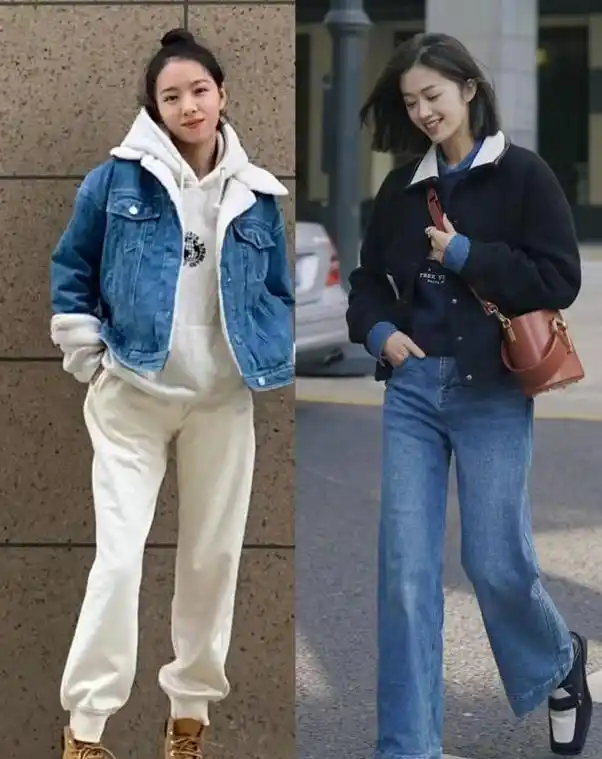 四十岁左右的女人，冬天多穿“长款牛仔外套”，照着穿又飒又美！