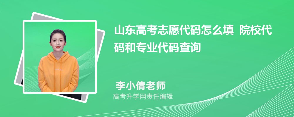 2026年山东高考志愿代码怎么填 院校代码和专业代码查询