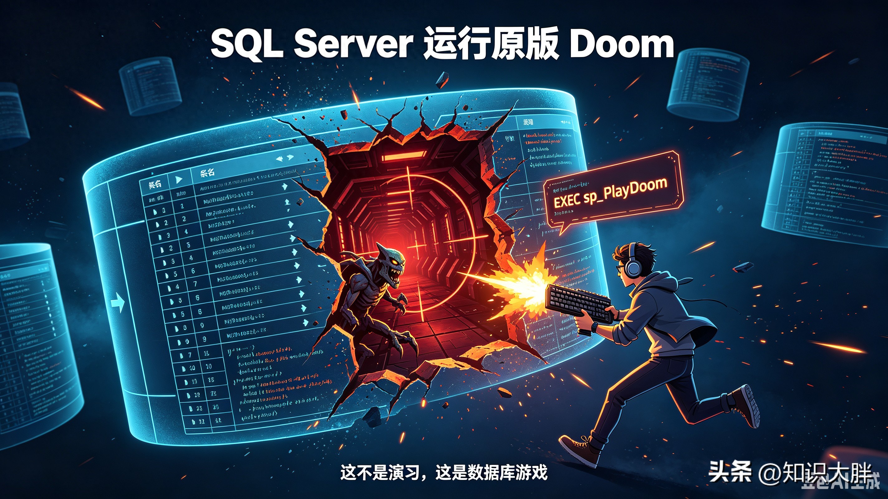 硬核脑洞！程序员用SQL Server运行原版Doom数据库真的能玩3D游戏